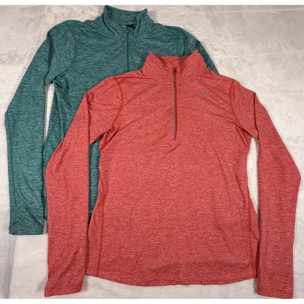 Nike Dri-FIT Element  Womens Medium 1/4 Zip Running Tops 2-Pack Thumbholes
